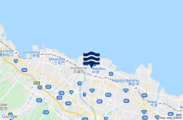 Mappa delle maree di Nakatsu, Japan