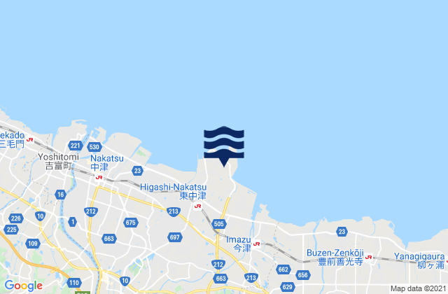 Mappa delle maree di Nakatu, Japan