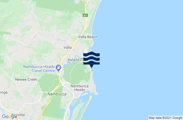Mappa delle maree di Nambucca, Australia