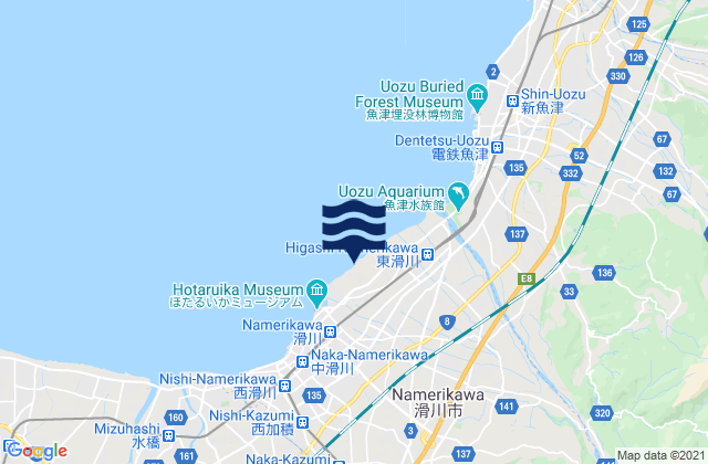 Mappa delle maree di Namerikawa-shi, Japan
