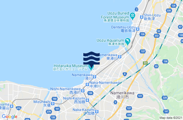 Mappa delle maree di Namerikawa, Japan