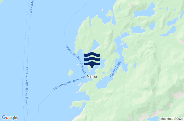 Mappa delle maree di Namu, Canada
