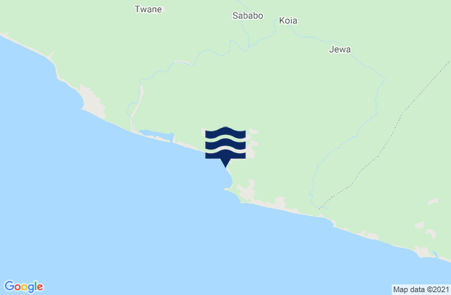 Mappa delle maree di Nana Kru, Liberia