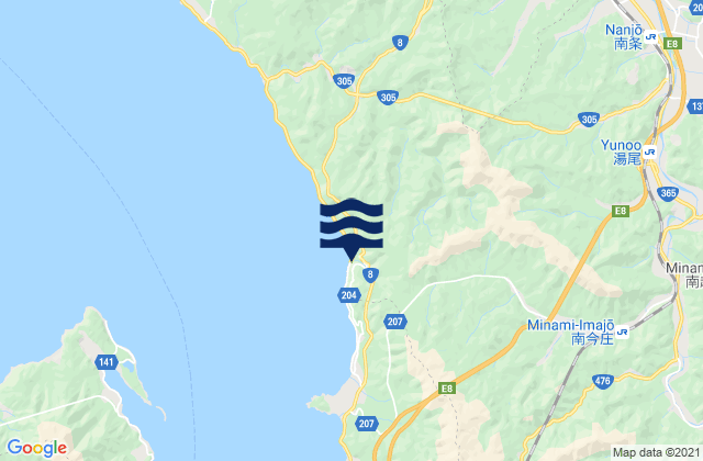 Mappa delle maree di Nanjō-gun, Japan