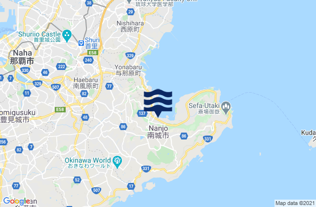 Mappa delle maree di Nanjō Shi, Japan