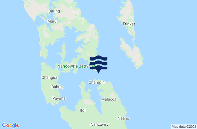 Mappa delle maree di Nankauri Harbor, Indonesia