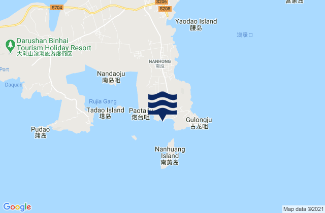 Mappa delle maree di Nankuangcun, China
