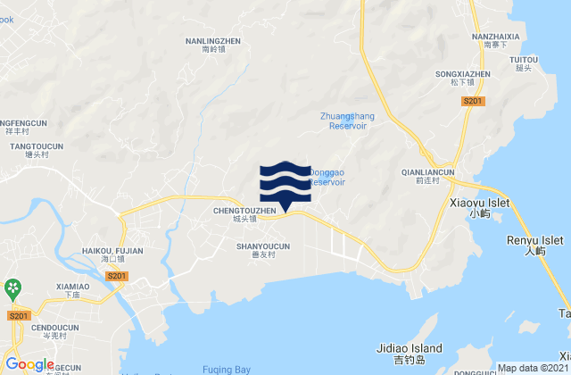 Mappa delle maree di Nanling, China