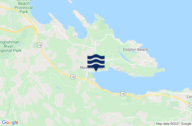 Mappa delle maree di Nanoose Bay, Canada