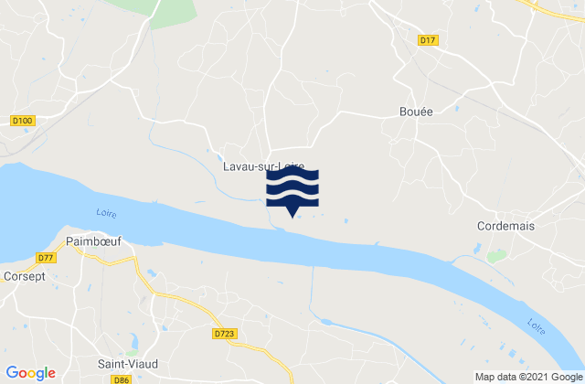 Mappa delle maree di Nantes Loire River, France
