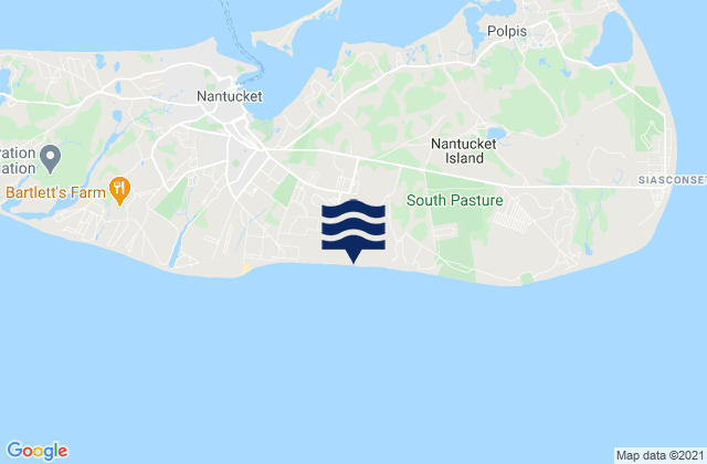 Mappa delle maree di Nantucket Island, United States