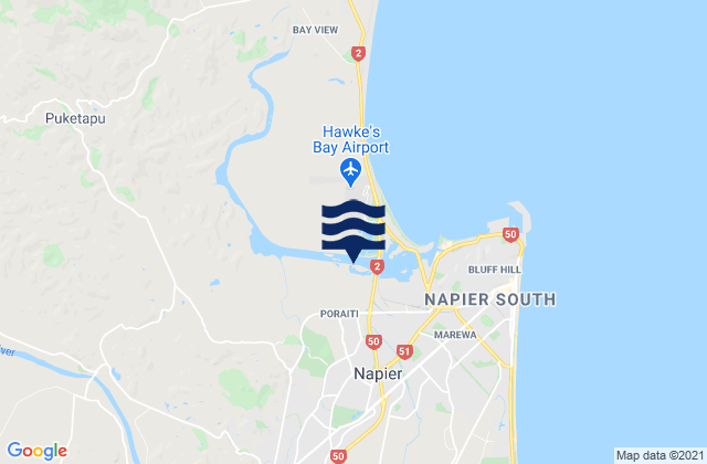 Mappa delle maree di Napier City, New Zealand