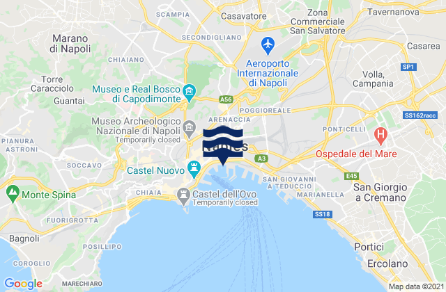 Mappa delle maree di Naples, Italy