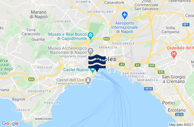 Mappa delle maree di Naples Port, Italy