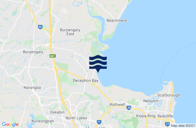 Mappa delle maree di Narangba, Australia