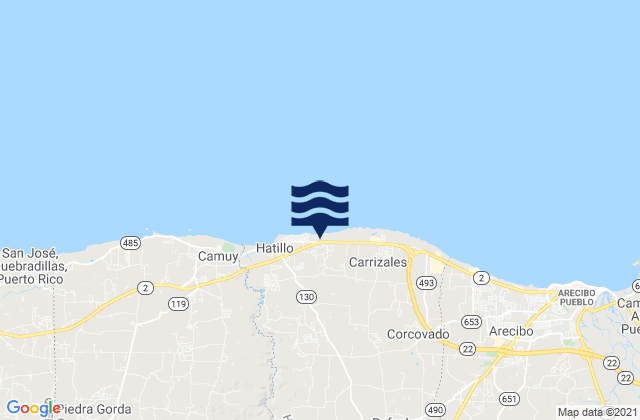 Mappa delle maree di Naranjito Barrio, Puerto Rico