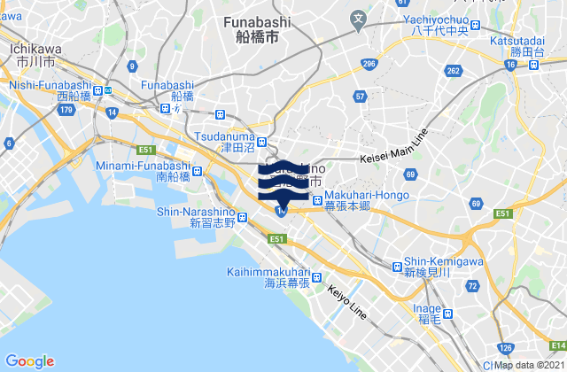 Mappa delle maree di Narashino, Japan
