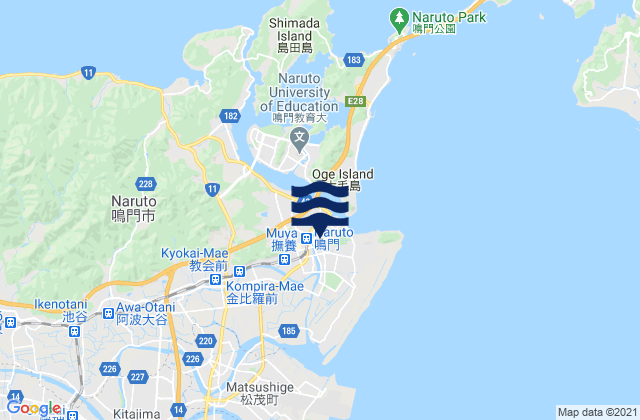 Mappa delle maree di Naruto-shi, Japan