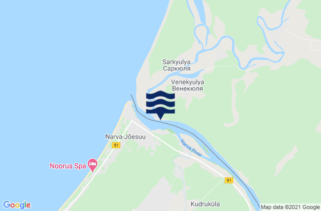 Mappa delle maree di Narva, Estonia