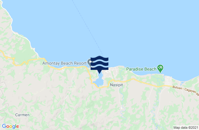 Mappa delle maree di Nasipit Harbor Butuan Bay, Philippines