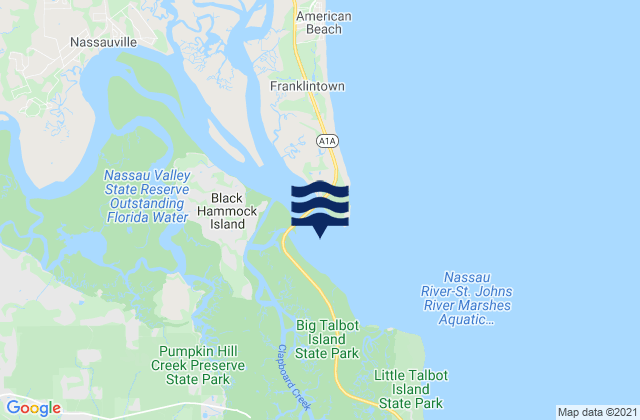 Mappa delle maree di Nassau Sound, United States