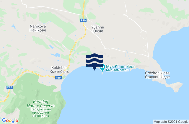 Mappa delle maree di Nasypnoe, Ukraine