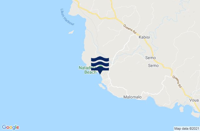 Mappa delle maree di Natadola Beach, Fiji