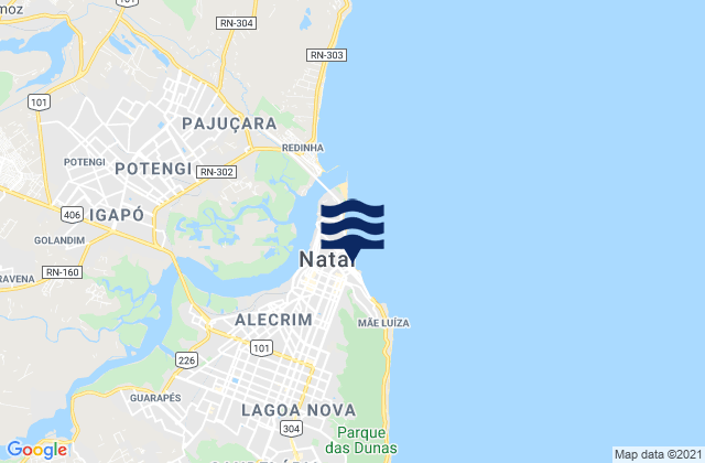 Mappa delle maree di Natal, Brazil