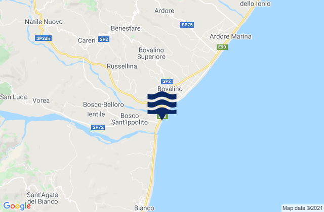 Mappa delle maree di Natile Nuovo, Italy