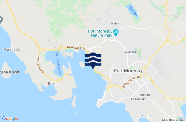 Mappa delle maree di National Capital District, Papua New Guinea