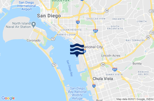 Mappa delle maree di National City (San Diego Bay), United States