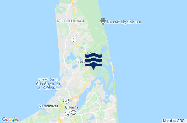 Mappa delle maree di Nauset Light Beach Cape Cod National Seashore Eastham, United States