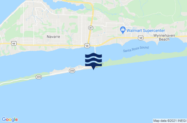 Mappa delle maree di Navarre Beach, United States