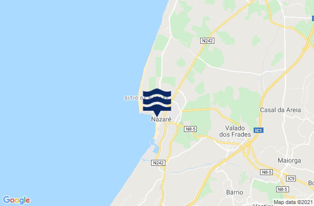 Mappa delle maree di Nazaré, Portugal