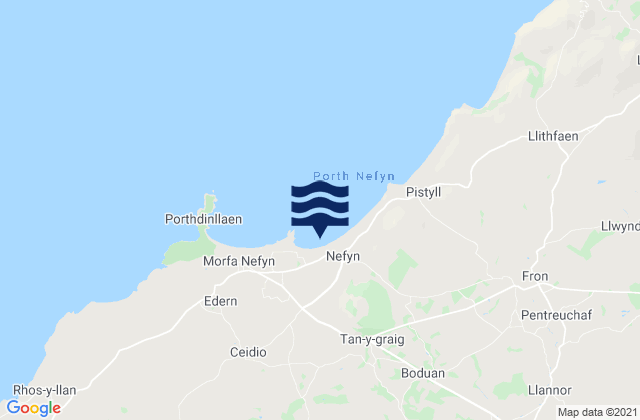 Mappa delle maree di Nefyn Beach, United Kingdom