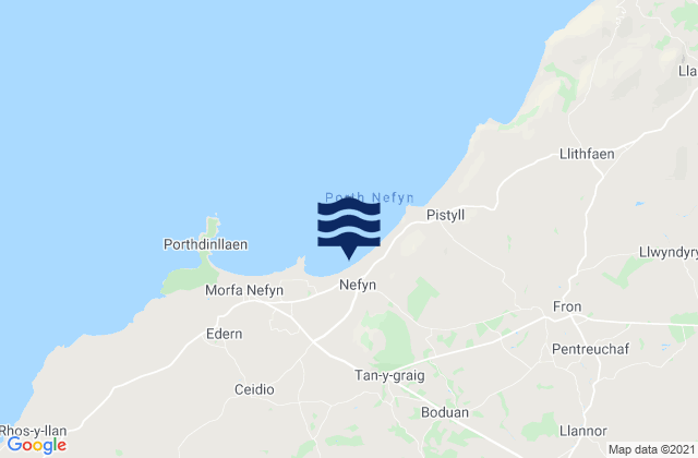 Mappa delle maree di Nefyn, United Kingdom
