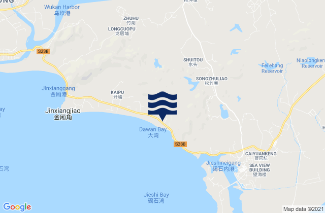 Mappa delle maree di Neihu, China