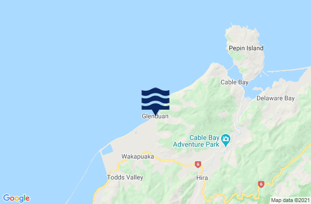 Mappa delle maree di Nelson City, New Zealand