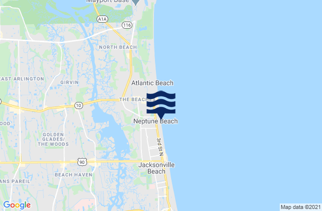 Mappa delle maree di Neptune Beach, United States