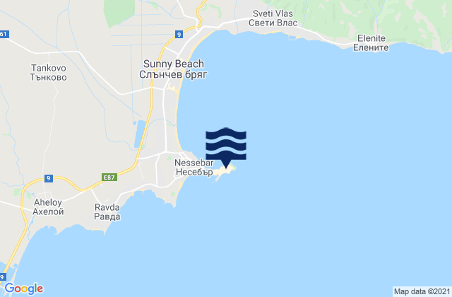 Mappa delle maree di Nesebar, Bulgaria
