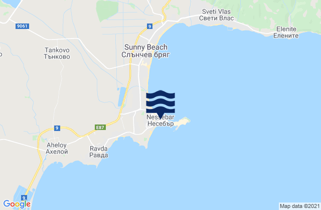 Mappa delle maree di Nesebur, Bulgaria