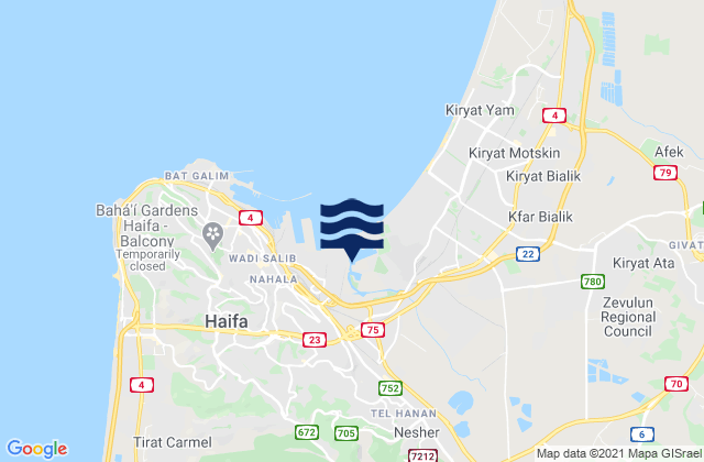 Mappa delle maree di Nesher, Israel