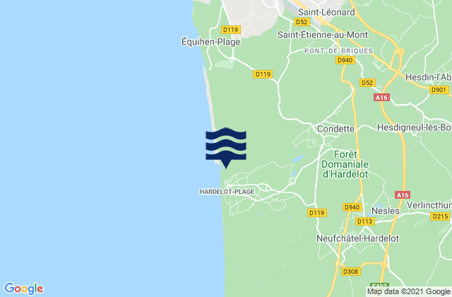 Mappa delle maree di Nesles, France