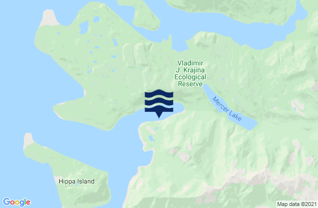 Mappa delle maree di Nesto Inlet, Canada
