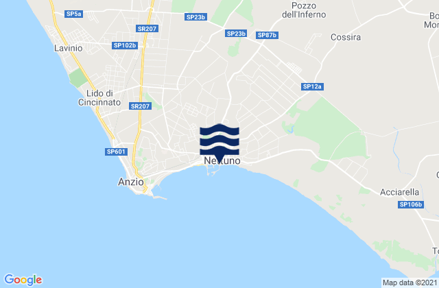 Mappa delle maree di Nettuno, Italy