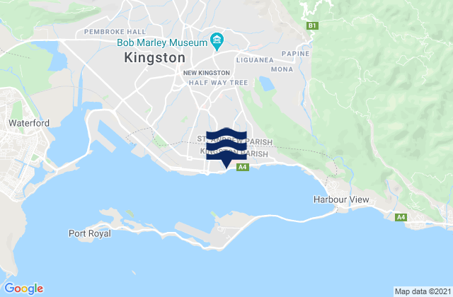 Mappa delle maree di New Kingston, Jamaica