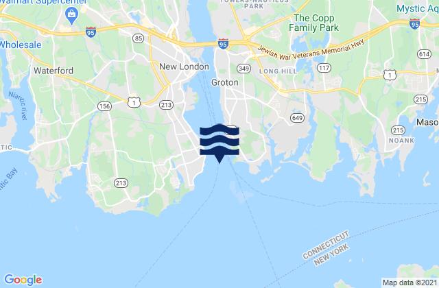 Mappa delle maree di New London Harbor entrance, United States