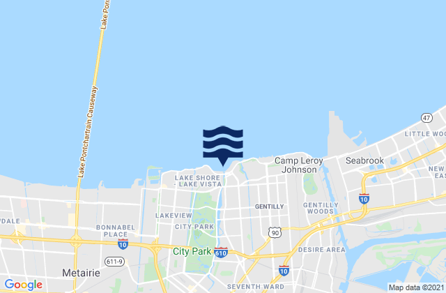 Mappa delle maree di New Orleans, United States