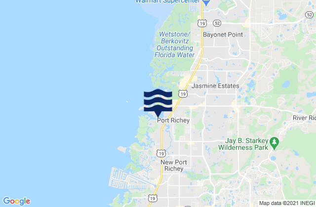 Mappa delle maree di New Port Richey East, United States
