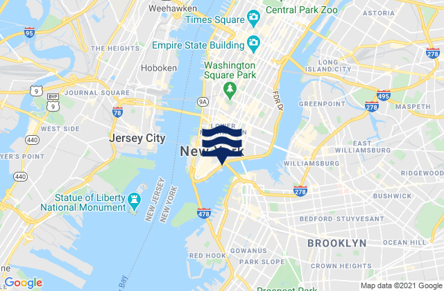 Mappa delle maree di New York City, United States
